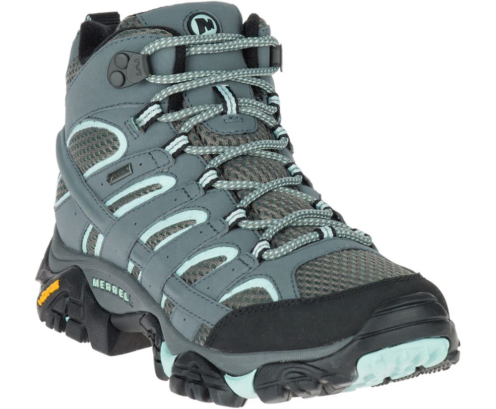 Botas Senhora - Merrell Moab 2 Mid Gore -Tex® Wide Width - Cinzentas - QAB312564